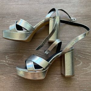 Silver Platform Heels